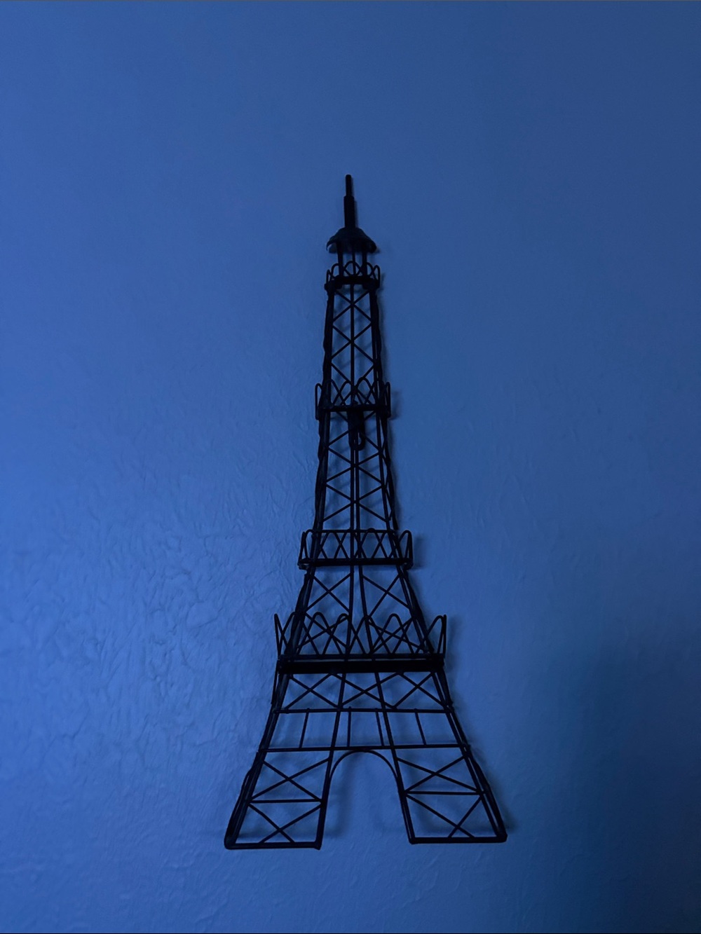 Eiffel Tower Wall Decor - Black Wire Sculpture